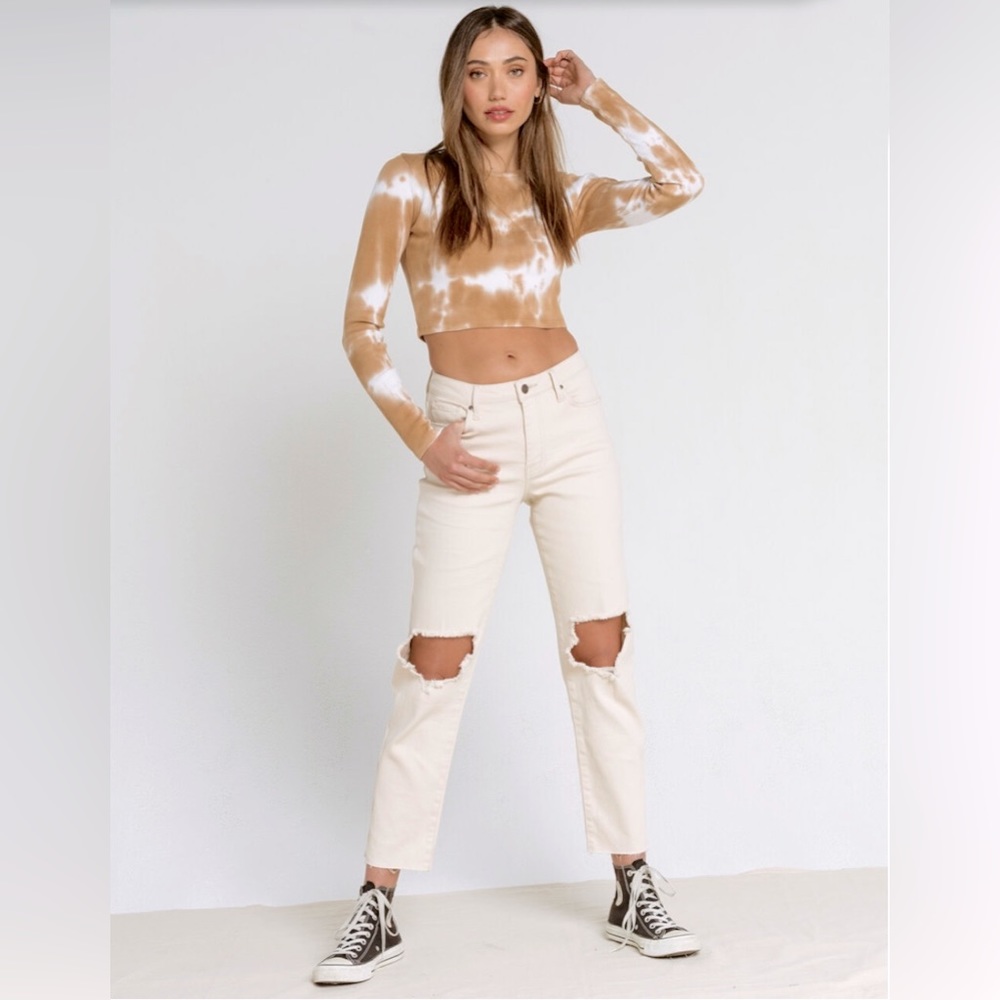 RSQ Women’s High Rise Straight Leg Distressed Jean | Size 29